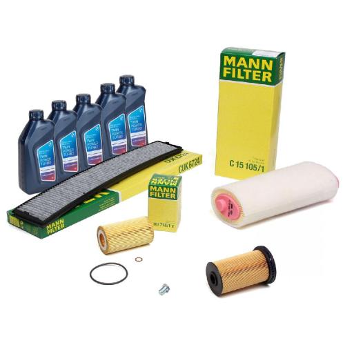 MANN Filterset 4-tlg + 5L ORIGINAL 5W30 Motoröl BMW 3er E46 318d 320d 116-136 PS M47 Bild MANN Filterset 4-tlg + 5L ORIGINAL 5W30 Motoröl BMW 3er E46 318d 320d 116-136 PS M47