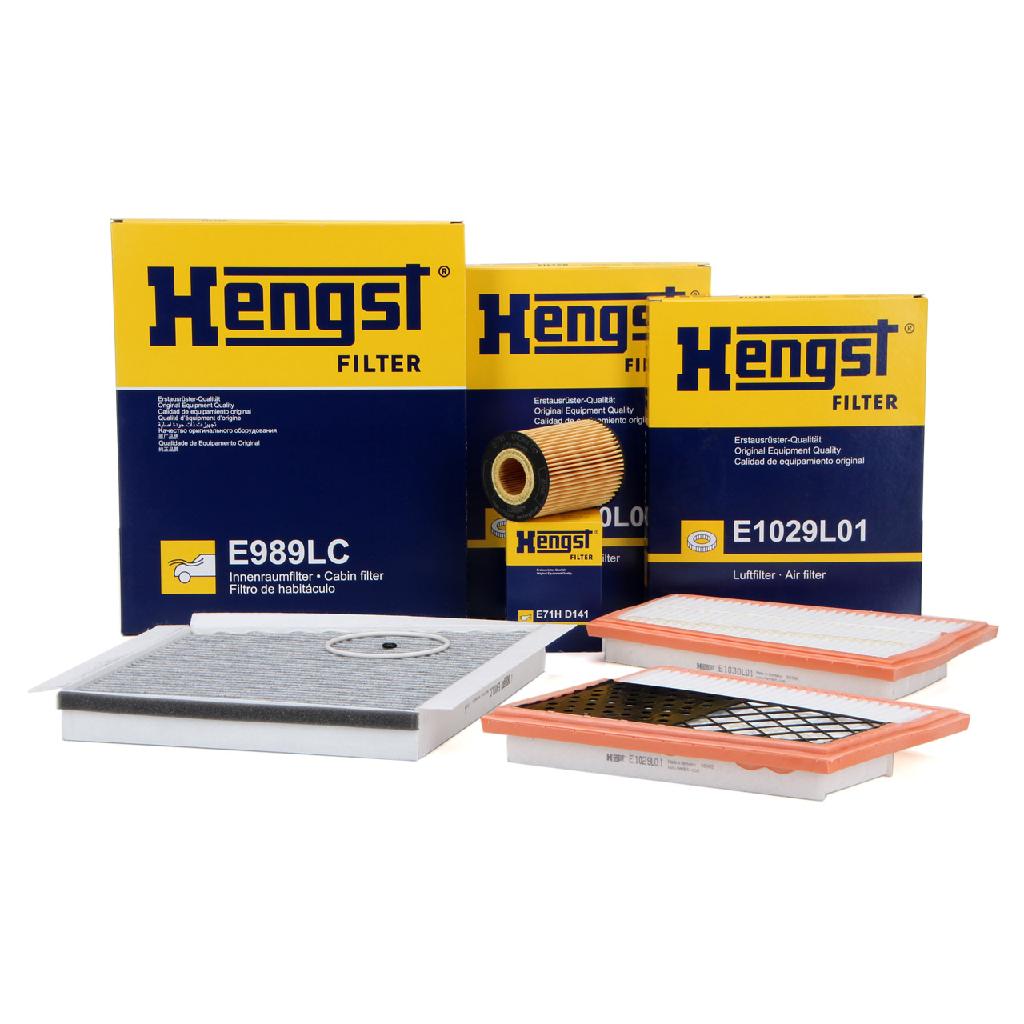 HENGST FILTER Luftfilter E1030L01 + Ölfilter E71H D141 + Luftfilter E1029L01 + Filter, Innenraumluft E989LC