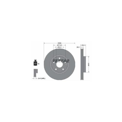 TEXTAR Bremsbelagsatz, Scheibenbremse 2376802 + Bremsscheibe 92168003 Bild TEXTAR Bremsbelagsatz, Scheibenbremse 2376802 + Bremsscheibe 92168003