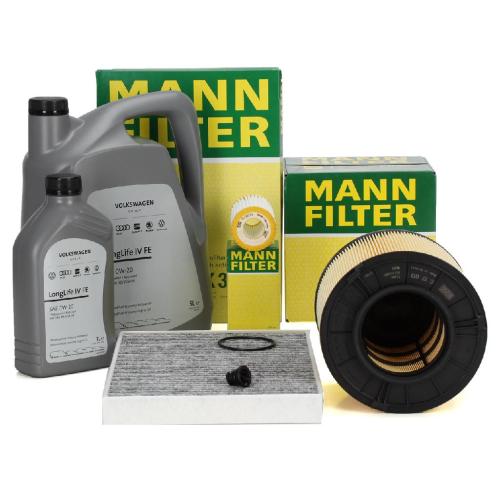 MANN Filterset + 6L ORIGINAL 0W20 Motoröl AUDI A4 (B9) A5 (F5) Q5 (FY) 2.0-55 TFSI Bild MANN Filterset + 6L ORIGINAL 0W20 Motoröl AUDI A4 (B9) A5 (F5) Q5 (FY) 2.0-55 TFSI