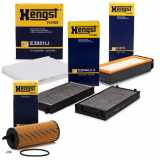 HENGST FILTER Ölfilter E122H D187 + Luftfilter E1071L + Filter, Innenraumluft E3951LI + Filter, Innenraumluft E2944LC-2