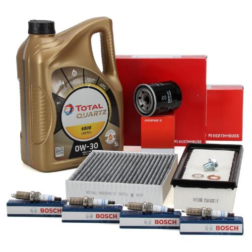 HERTH+BUSS Filterset + 4x BOSCH Zündkerze + 5L TOTAL Motoröl SMART ForFour (454) 1.3 95 PS Bild HERTH+BUSS Filterset + 4x BOSCH Zündkerze + 5L TOTAL Motoröl SMART ForFour (454) 1.3 95 PS