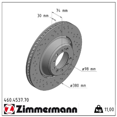 Zimmermann FORMULA Z Bremsscheiben + Beläge + Wako PORSCHE 991 3.8 Turbo / S hinten Bild Zimmermann FORMULA Z Bremsscheiben + Beläge + Wako PORSCHE 991 3.8 Turbo / S hinten