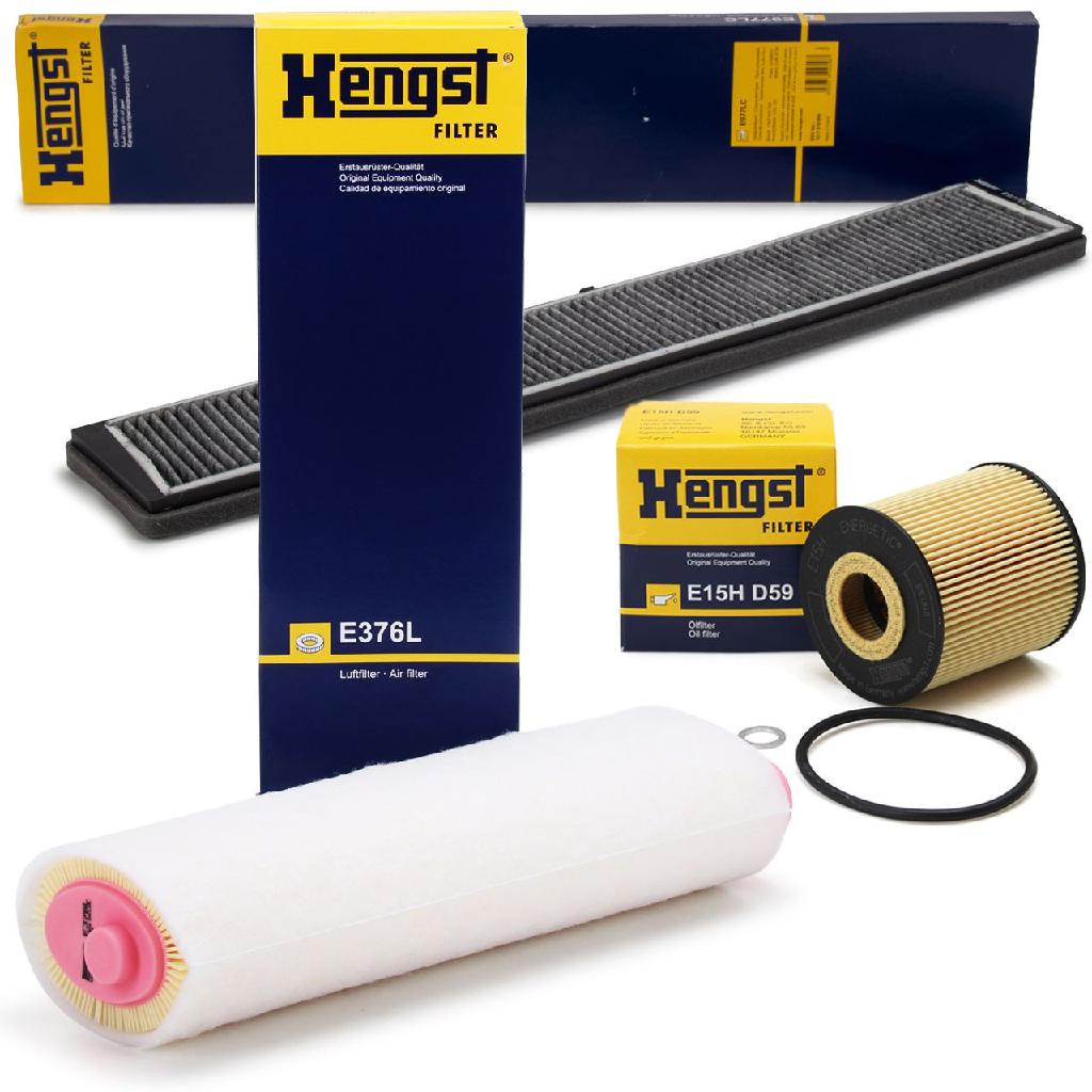 HENGST FILTER Filter, Innenraumluft E977LC + Luftfilter E376L + Ölfilter E15H D59