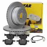 TEXTAR Bremsscheiben + Beläge + Sensor BMW 5er E61 525xi 530xi 525xd 530xd xDrive hinten