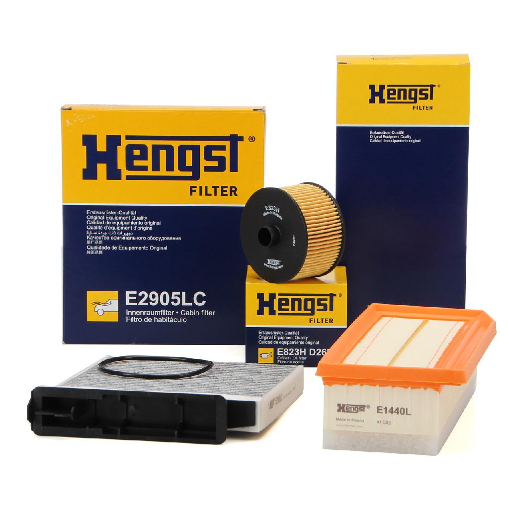 HENGST FILTER Ölfilter E823H D263 + Filter, Innenraumluft E2905LC + Luftfilter E1440L
