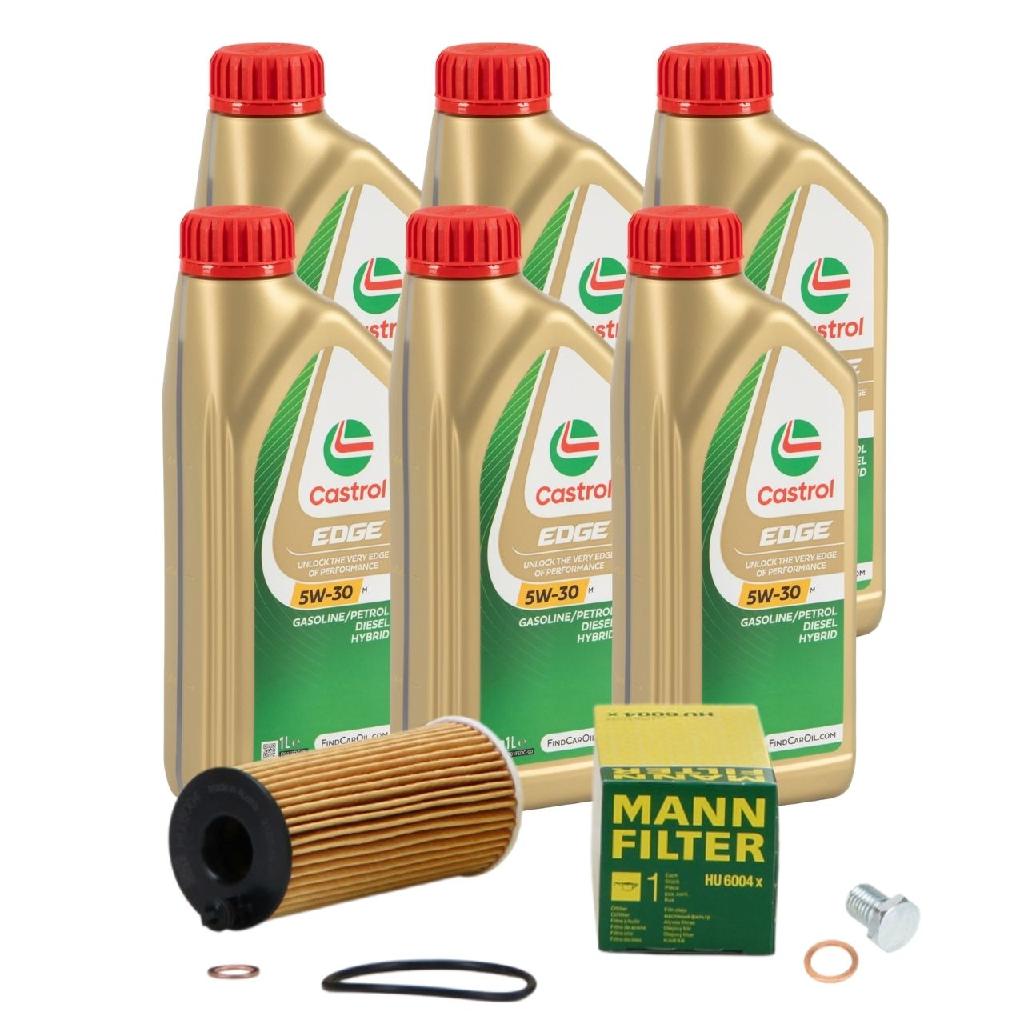 6 Liter CASTROL Edge Motoröl ÖL 5W30 M BMW Longlife-04 + MANN Ölfilter HU6004x