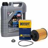 5L LIQUI MOLY Motoröl 5W30 dexos2 + HENGST Ölfilter OPEL Astra J Corsa D Meriva B 1.3 CDTI