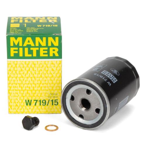 MANN W719/15 Ölfilter + Schraube VW Golf 1 2 3 Passat B1-4 Polo 86 Transporter T4 Vento Bild MANN W719/15 Ölfilter + Schraube VW Golf 1 2 3 Passat B1-4 Polo 86 Transporter T4 Vento