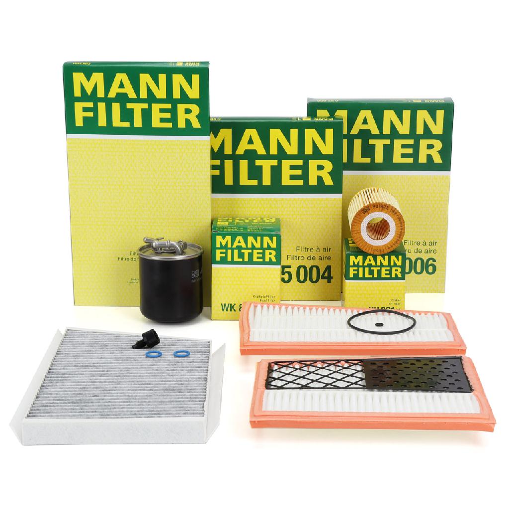 MANN-FILTER Luftfilter C 25 004 + Filter, Innenraumluft CUK 3461 + Ölfilter HU 821 x + Kraftstofffilter WK 842/23 x + Luftfilter C 27 006