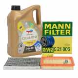 MANN Filterset + 5L ORIGINAL 0W20 Motoröl OPEL Adam (M13) 1.0 90/115 PS