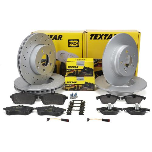 TEXTAR Bremsscheiben + Beläge + Sensor MERCEDES W204 S204 mit Sportpaket vorne + hinten Bild TEXTAR Bremsscheiben + Beläge + Sensor MERCEDES W204 S204 mit Sportpaket vorne + hinten