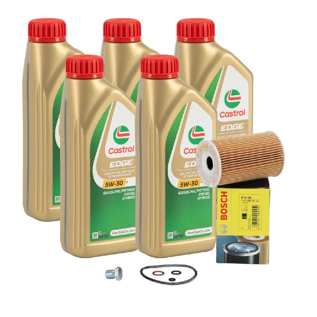 5L CASTROL EDGE 5W30 M LL-04 Motoröl + BOSCH Ölfilter BMW E36 E46 E34 Z3 M40 M42 M43 M44