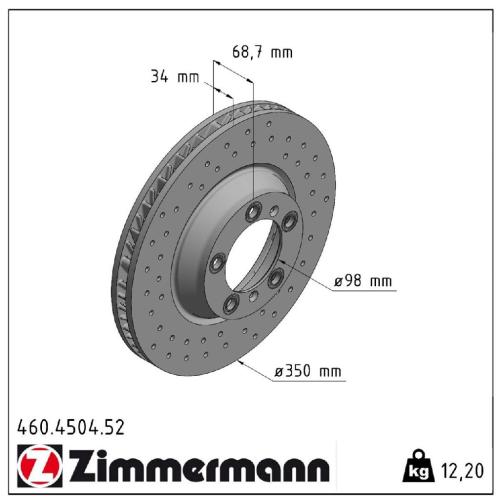 Zimmermann SPORT Bremsscheiben + Bremsbeläge + Sensor PORSCHE Cayenne (9YA) 18 Zoll vorne Bild Zimmermann SPORT Bremsscheiben + Bremsbeläge + Sensor PORSCHE Cayenne (9YA) 18 Zoll vorne