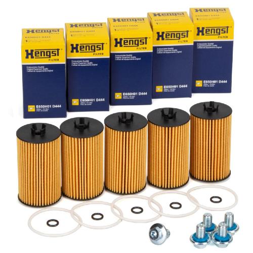 5x HENGST E650H01D444 Ölfilter + Schraube OPEL Astra J K Insignia Mokka Zafira C 1.6 CDTI Bild 5x HENGST E650H01D444 Ölfilter + Schraube OPEL Astra J K Insignia Mokka Zafira C 1.6 CDTI