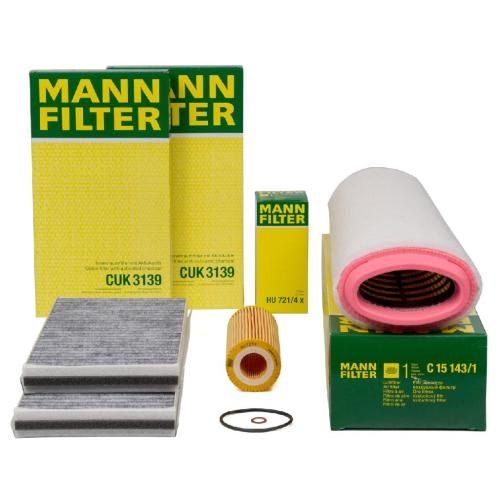 MANN-FILTER Ölfilter HU 721/4 x + Filter, Innenraumluft CUK 3139 + Luftfilter C 15 143/1 Bild MANN-FILTER Ölfilter HU 721/4 x + Filter, Innenraumluft CUK 3139 + Luftfilter C 15 143/1