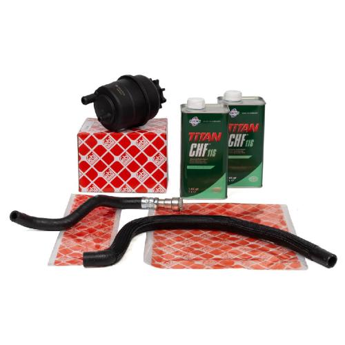 FEBI Ausgleichsbehälter + Hydraulikschläuche + 2L PENTOSIN Servoöl BMW 3er E46 M52 M54 Bild FEBI Ausgleichsbehälter + Hydraulikschläuche + 2L PENTOSIN Servoöl BMW 3er E46 M52 M54