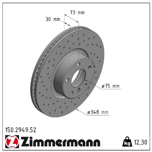 ZIMMERMANN Bremsscheibe 150.2949.52 + Bremsscheibe 150.2950.52 Bild ZIMMERMANN Bremsscheibe 150.2949.52 + Bremsscheibe 150.2950.52
