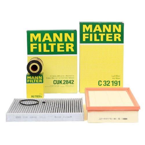 MANN-FILTER Ölfilter HU 7020 z + Filter, Innenraumluft CUK 2842 + Luftfilter C 32 191 Bild MANN-FILTER Ölfilter HU 7020 z + Filter, Innenraumluft CUK 2842 + Luftfilter C 32 191