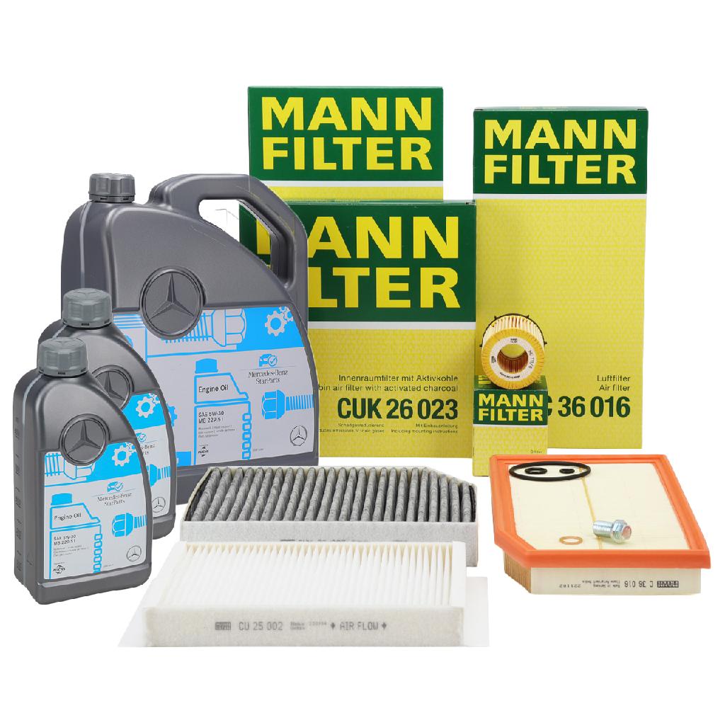 MANN Filterset + 7L ORIGINAL 5W30 MB 229.51 Motoröl MERCEDES W205 C257 W213 X/C253 M264