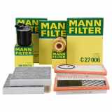 MANN-FILTER Luftfilter C 25 004 + Filter, Innenraumluft CUK 2722-2 + Kraftstofffilter WK 820/14 + Ölfilter HU 821 x + Luftfilter C 27 006