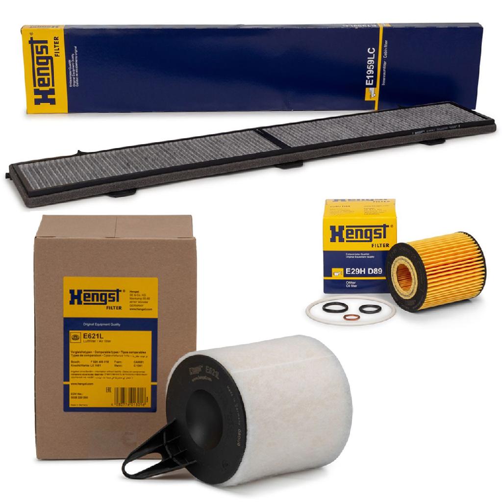 HENGST FILTER Ölfilter E29H D89 + Filter, Innenraumluft E1959LC + Luftfilter E621L