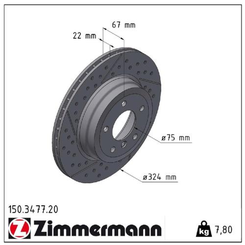 ZIMMERMANN Bremsscheiben + Beläge + Wako BMW 1er E81 130i 3er E91 E93 ab 03.2010 hinten Bild ZIMMERMANN Bremsscheiben + Beläge + Wako BMW 1er E81 130i 3er E91 E93 ab 03.2010 hinten
