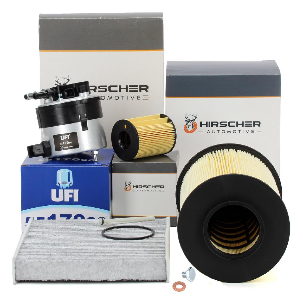 HIRSCHER Filterset 4-tlg FORD Focus / C-Max (DM2) 1.6 TDCi 90/101/109 PS ab 10.2005