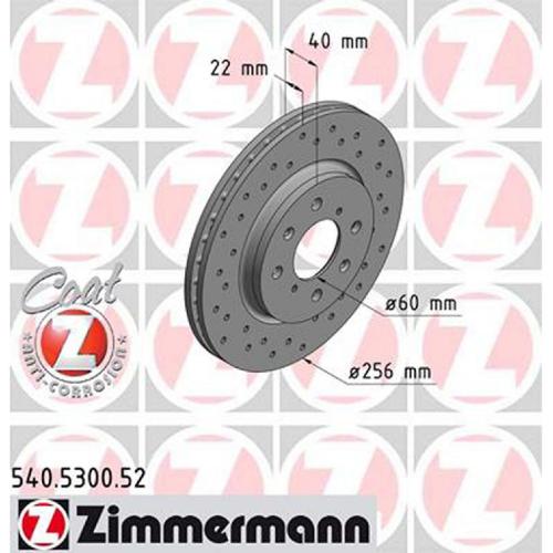 ZIMMERMANN Bremsscheibe 540.5300.52 + Bremsbelagsatz, Scheibenbremse 24283.175.1 Bild ZIMMERMANN Bremsscheibe 540.5300.52 + Bremsbelagsatz, Scheibenbremse 24283.175.1