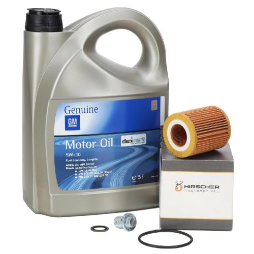Komplettset Für Ölwechsel 6L ORIGINAL 5W30 Motoröl Dexos2 HIRSCHER Ölfilter Für OPEL ASTRA H J 1.7 CDTI BOSCH Ölfilter Set