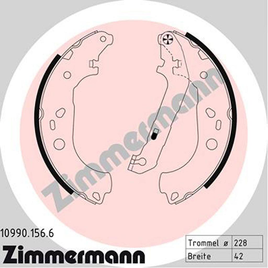 ZIMMERMANN Bremsbackensatz 10990.156.6 + Bremstrommel 250.1774.20