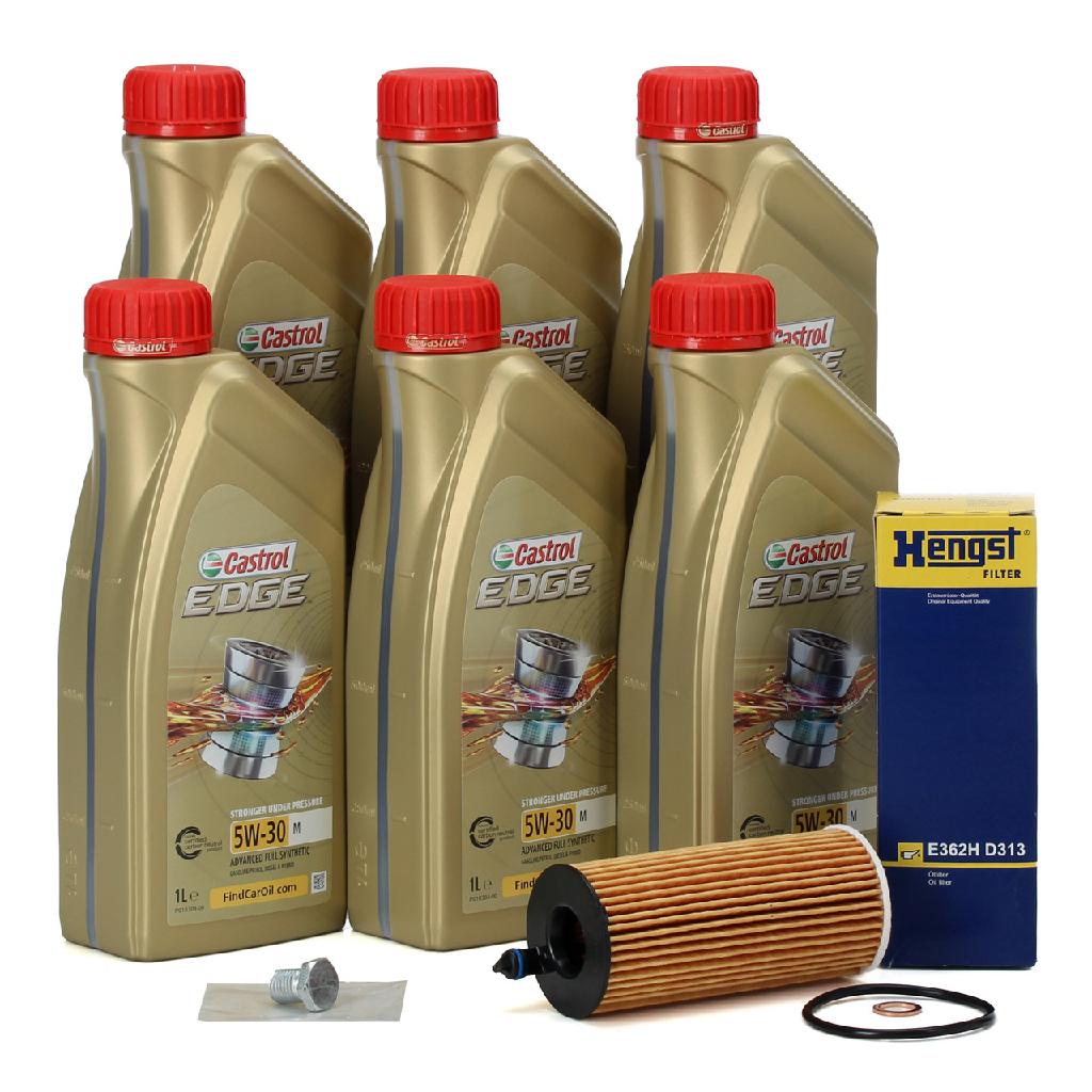 6L CASTROL Edge Motoröl ÖL 5W30 M LL04 + HENGST Ölfilter BMW TOYOTA B37 B47 B48