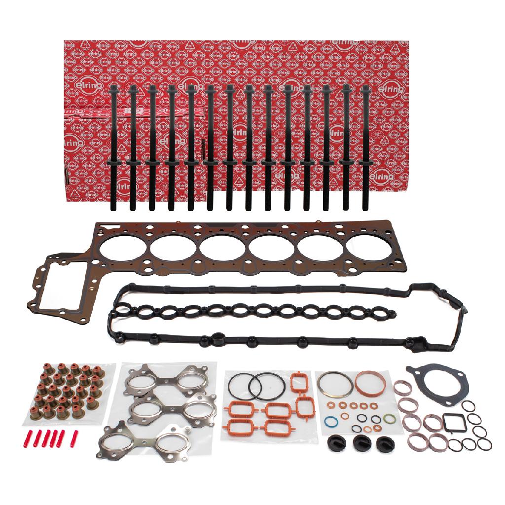 ELRING Dichtung, Zylinderkopf 058.143 + Dichtungssatz, Zylinderkopf 263.620 + Zylinderkopfschraubensatz 234.640