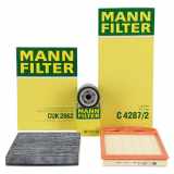 MANN-FILTER Luftfilter C 37 153 + Filter, Innenraumluft CUK 2862 + Ölfilter W 712/52