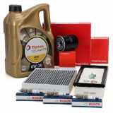 HERTH+BUSS Filterset + 3x BOSCH Zündkerze + 5L TOTAL Motoröl SMART ForFour (454) 1.1 64 PS