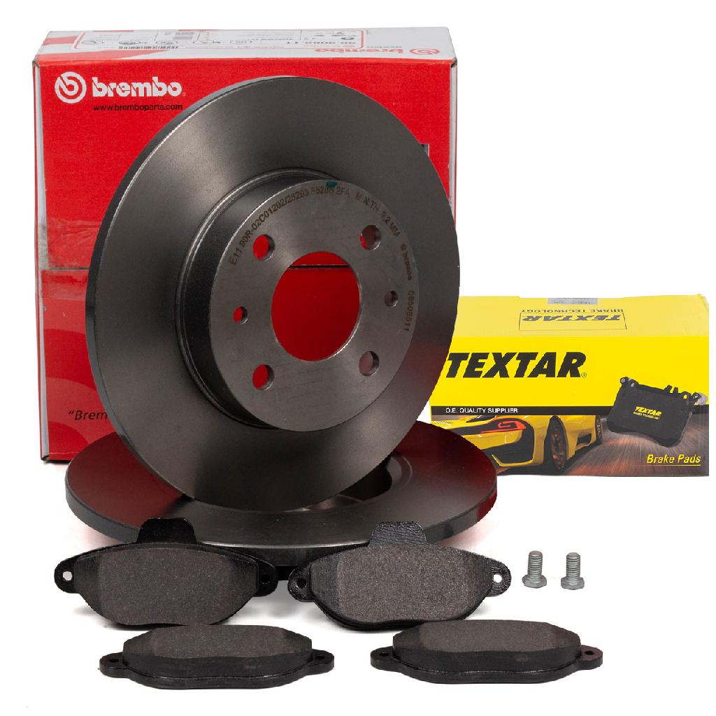 TEXTAR Bremsbelagsatz, Scheibenbremse 2143602 BREMBO Bremsscheibe 08.5085.11