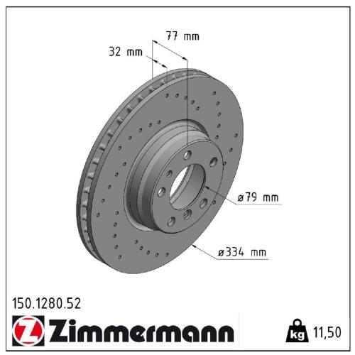 ZIMMERMANN Bremsbelagsatz, Scheibenbremse 21484.205.1 + Bremsscheibe 150.1280.52 Bild ZIMMERMANN Bremsbelagsatz, Scheibenbremse 21484.205.1 + Bremsscheibe 150.1280.52