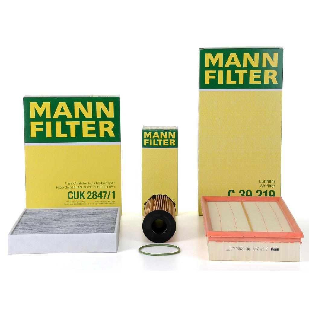 MANN-FILTER Filter, Innenraumluft CUK 2847/1 + Luftfilter C 39 219 + Ölfilter HU 8001 x