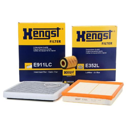 HENGST FILTER Luftfilter E352L + Filter, Innenraumluft E911LC + Ölfilter E600H D38 Bild HENGST FILTER Luftfilter E352L + Filter, Innenraumluft E911LC + Ölfilter E600H D38