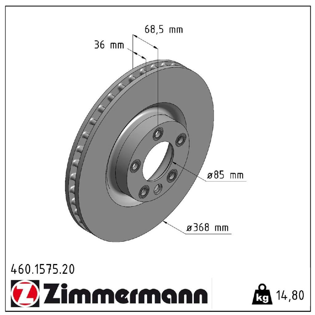 ZIMMERMANN Bremsscheiben + Beläge + Wako PORSCHE Cayenne (9PA) Touareg (7L) vorne Bild ZIMMERMANN Bremsscheiben + Beläge + Wako PORSCHE Cayenne (9PA) Touareg (7L) vorne