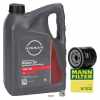 5L ORIGINAL 5W30 DPF Motor&ouml;l + MANN &Ouml;lfilter NISSAN Juke F15 Micra 5 Qashqai 2 1.5 dCi