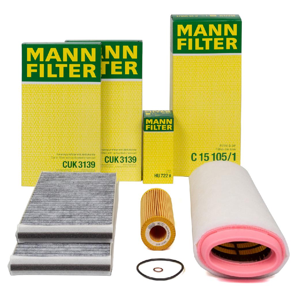 MANN-FILTER Filter, Innenraumluft CUK 3139 + Luftfilter C 15 105/1 + Ölfilter HU 722 x