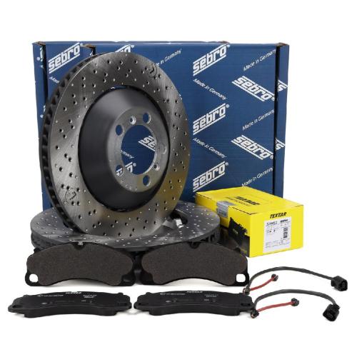SEBRO Bremsscheiben + TEXTAR Bremsbeläge + Sensor PORSCHE 991 4.0 GT3 / RS vorne Bild SEBRO Bremsscheiben + TEXTAR Bremsbeläge + Sensor PORSCHE 991 4.0 GT3 / RS vorne