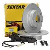 TEXTAR Bremsscheiben + Beläge + Wako BMW 1er E81 E87 3er E90 E92 bis 02.2010 hinten