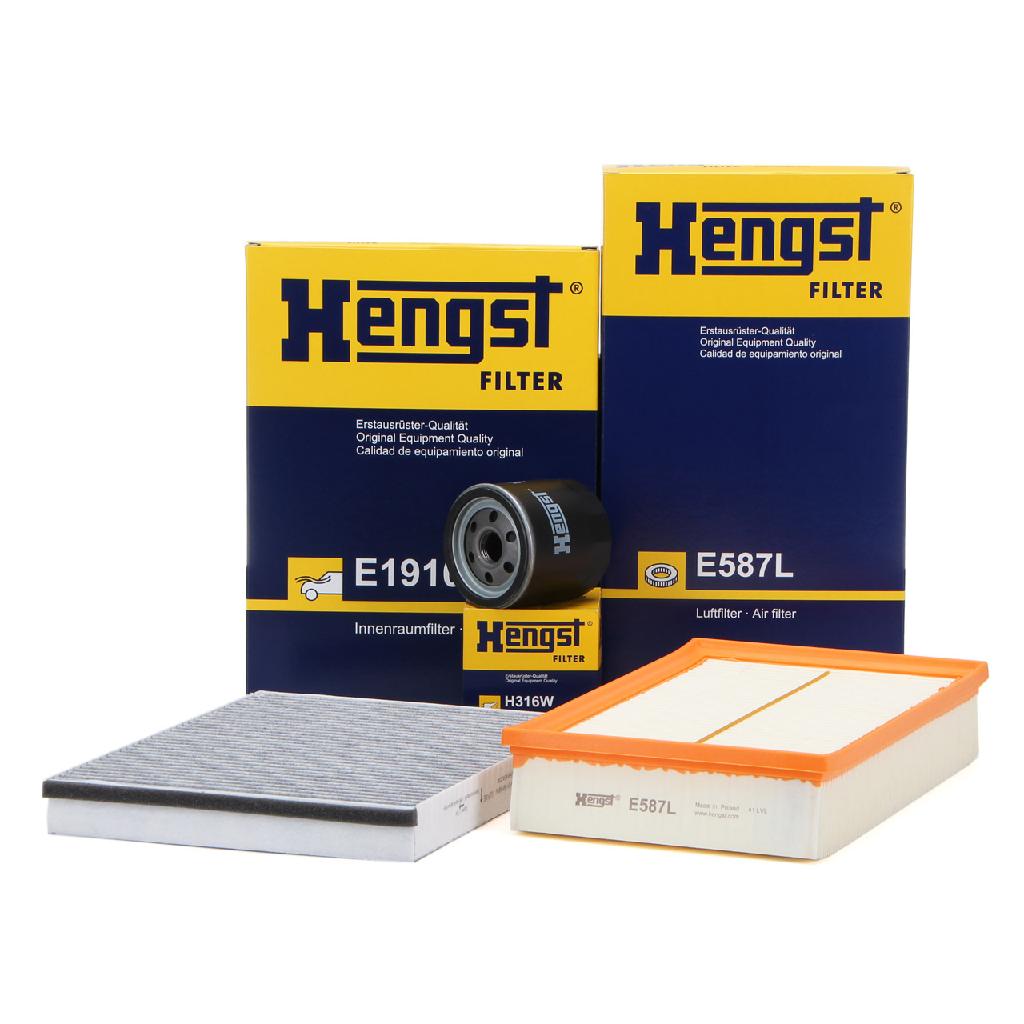 HENGST FILTER Filter, Innenraumluft E1910LC + Ölfilter H316W + Luftfilter E587L