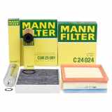 MANN-FILTER Luftfilter C 24 024 + Ölfilter HU 6014/1 z + Filter, Innenraumluft CUK 25 001 + Kraftstofffilter WK 5005/1