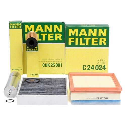 MANN-FILTER Luftfilter C 24 024 + Ölfilter HU 6014/1 z + Filter, Innenraumluft CUK 25 001 + Kraftstofffilter WK 5005/1 Bild MANN-FILTER Luftfilter C 24 024 + Ölfilter HU 6014/1 z + Filter, Innenraumluft CUK 25 001 + Kraftstofffilter WK 5005/1