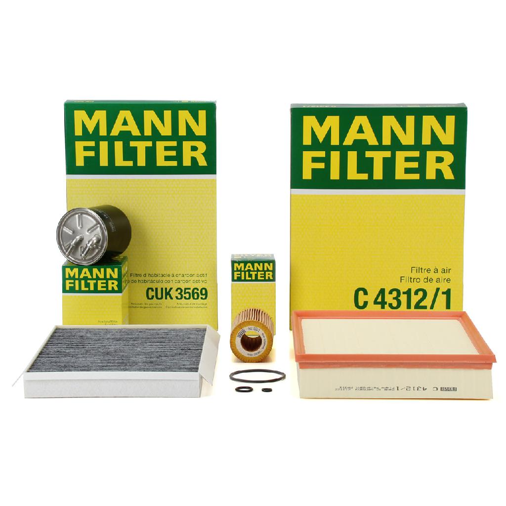 MANN-FILTER Ölfilter HU 718/1 k + Kraftstofffilter WK 820/1 + Luftfilter C 4312/1 + Filter, Innenraumluft CUK 3569