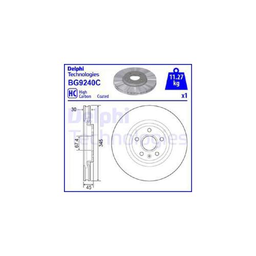 DELPHI Bremsscheibe BG9240C + Bremsbelagsatz, Scheibenbremse LP3366 Bild DELPHI Bremsscheibe BG9240C + Bremsbelagsatz, Scheibenbremse LP3366