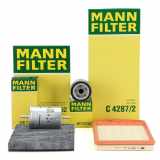 MANN-FILTER Luftfilter C 4287/2 + Filter, Innenraumluft CUK 2862 + Kraftstofffilter WK 730/1 + Ölfilter W 712/52